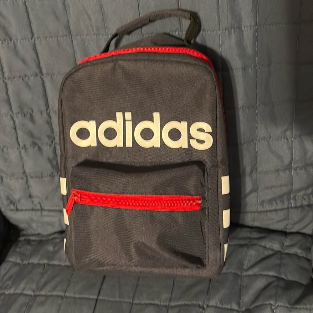 Adidas lunchbox, navy blue and red color